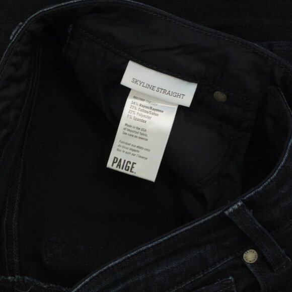 Paige Denim Skyline Straight Distressed Dark Wash Designer Jeans Women’s Size 30 - Picture 5 of 12